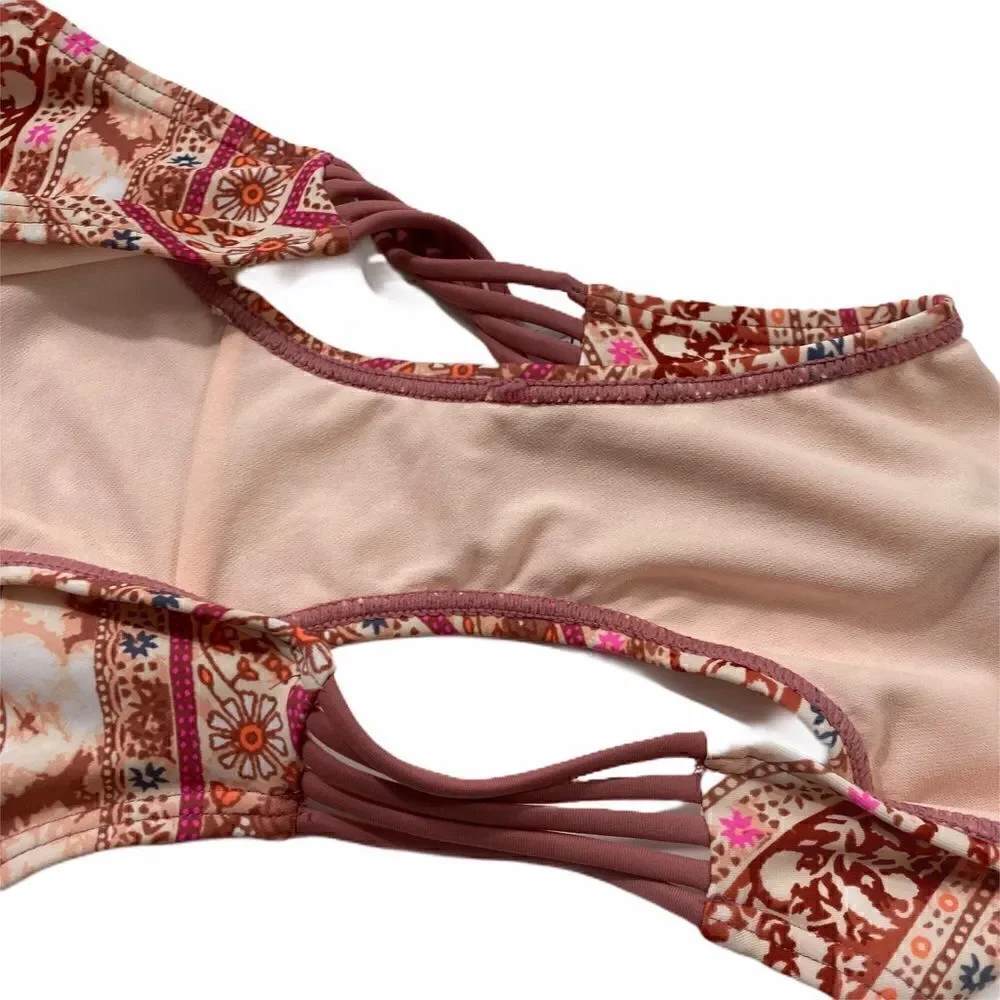 NWT Xhilaration Pink Boho Strappy Hipster Bikini